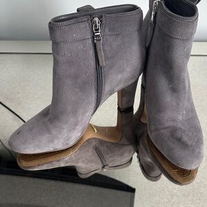Ralph Lauren Gray Suede Ankle Boots